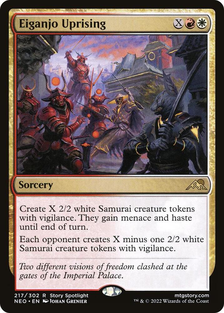 Eiganjo Uprising 217 card from Kamigawa: Neon Dynasty