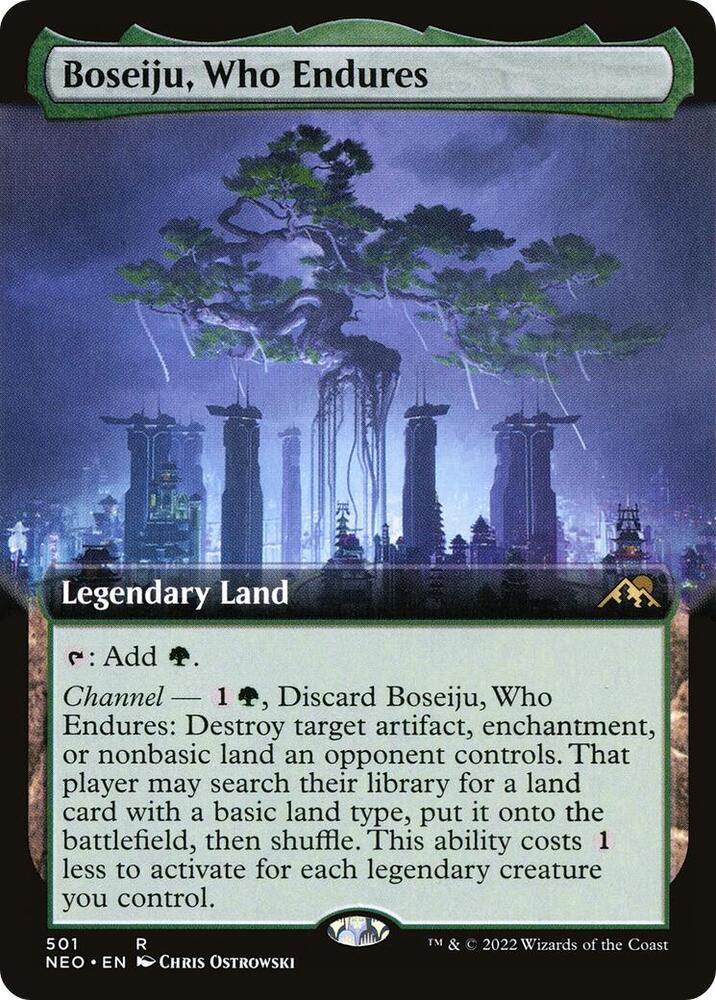 Boseiju, Who Endures (Extended Art) 501 card from Kamigawa: Neon Dynasty