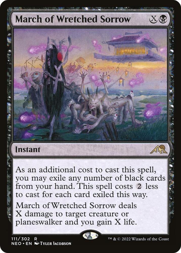 March of Wretched Sorrow 111 card from Kamigawa: Neon Dynasty