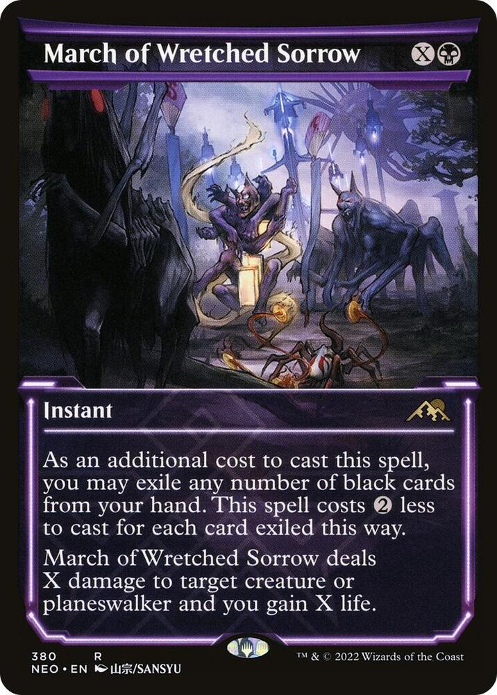 March of Wretched Sorrow (Showcase) 380 card from Kamigawa: Neon Dynasty