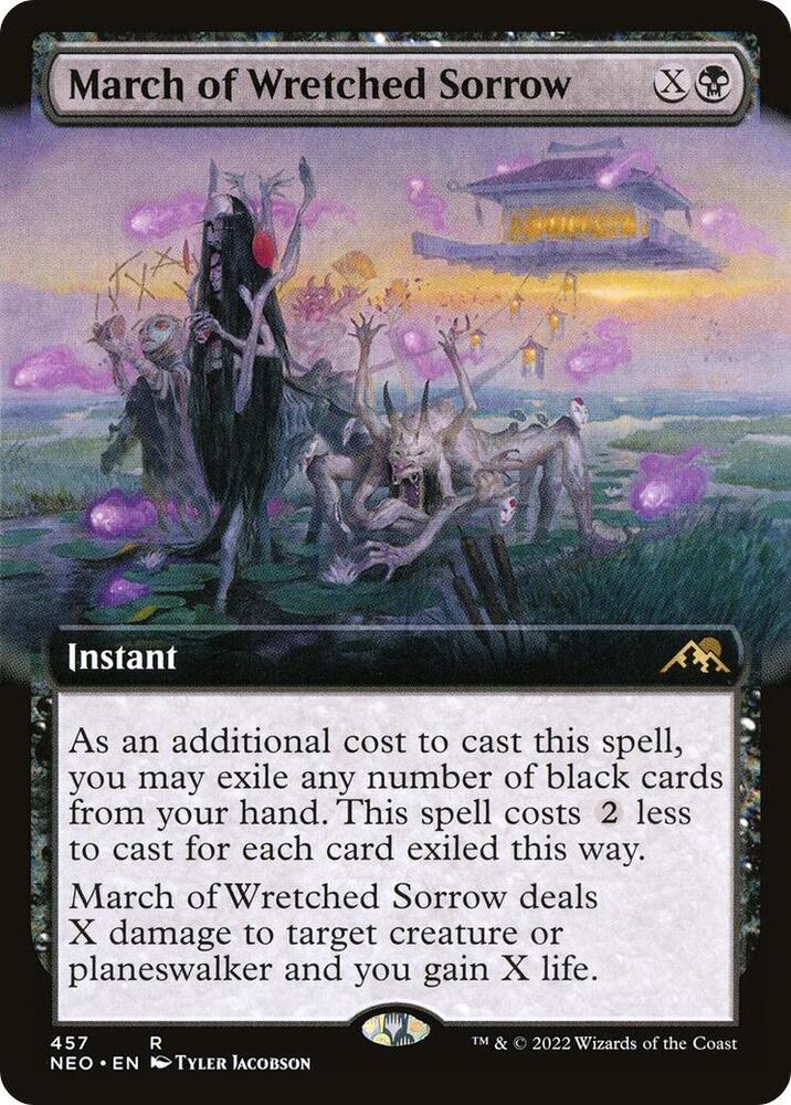 March of Wretched Sorrow (Extended Art) 457 card from Kamigawa: Neon Dynasty