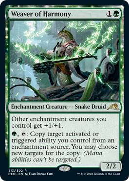 Weaver of Harmony 213 card from Kamigawa: Neon Dynasty