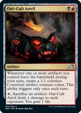 Oni-Cult Anvil 230 card from Kamigawa: Neon Dynasty