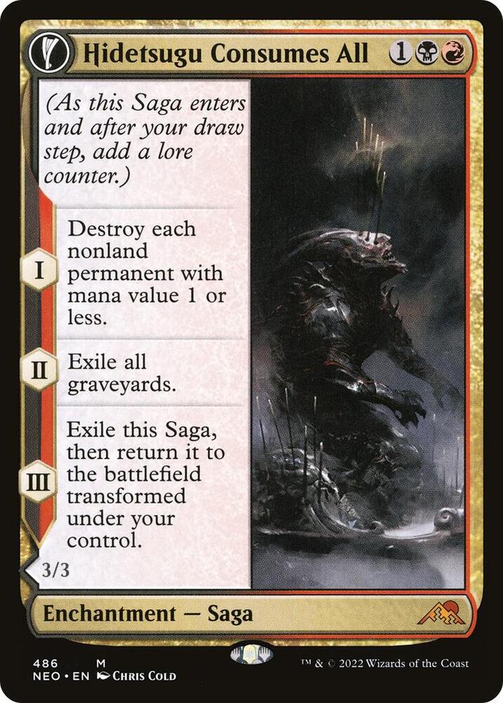 Hidetsugu Consumes All (Extended Art) 486 card from Kamigawa: Neon Dynasty