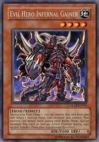Evil Hero Infernal Gainer GLAS-EN004 card from Gladiator's Assault