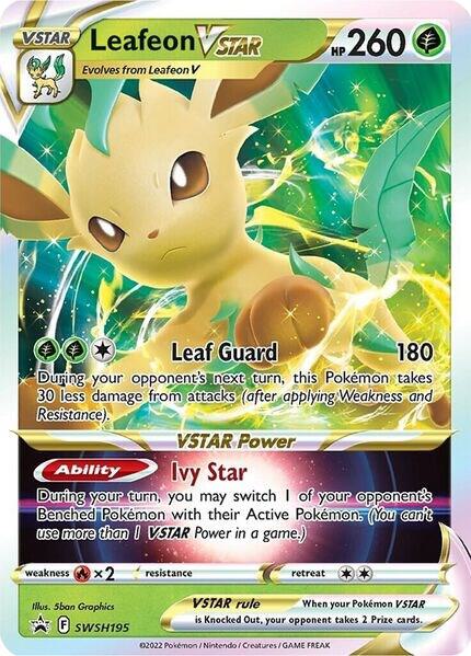 Leafeon VSTAR SWSH195 card from SWSH: Sword & Shield Promo Cards