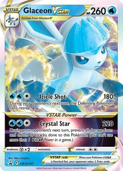 Glaceon VSTAR SWSH197 card from SWSH: Sword & Shield Promo Cards