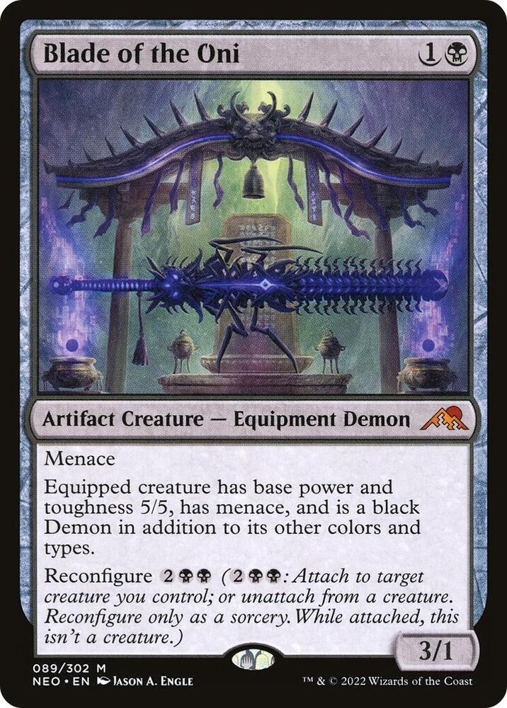 Blade of the Oni 89 card from Kamigawa: Neon Dynasty
