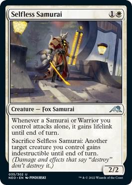 Selfless Samurai 35 card from Kamigawa: Neon Dynasty