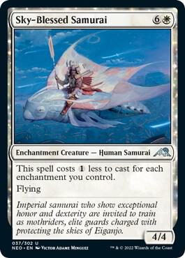 Sky-Blessed Samurai 37 card from Kamigawa: Neon Dynasty