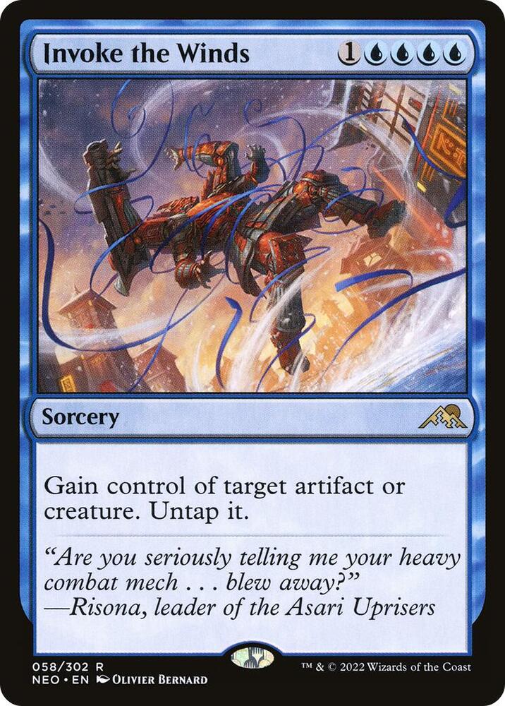 Invoke the Winds 58 card from Kamigawa: Neon Dynasty
