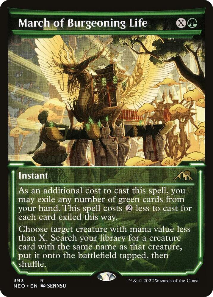 March of Burgeoning Life (Showcase) 393 card from Kamigawa: Neon Dynasty