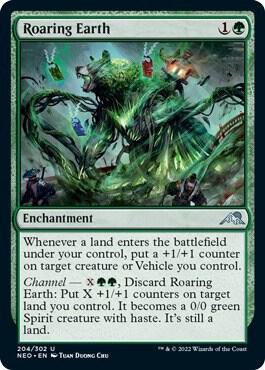 Roaring Earth 204 card from Kamigawa: Neon Dynasty