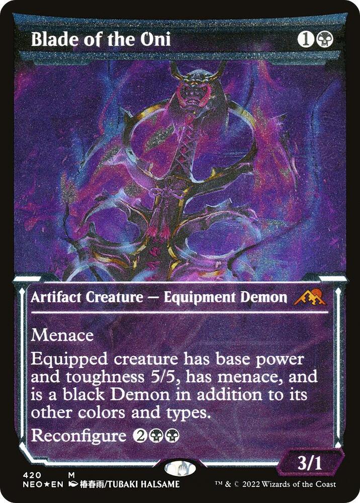 Blade of the Oni (Showcase) (Foil Etched) 420 card from Kamigawa: Neon Dynasty