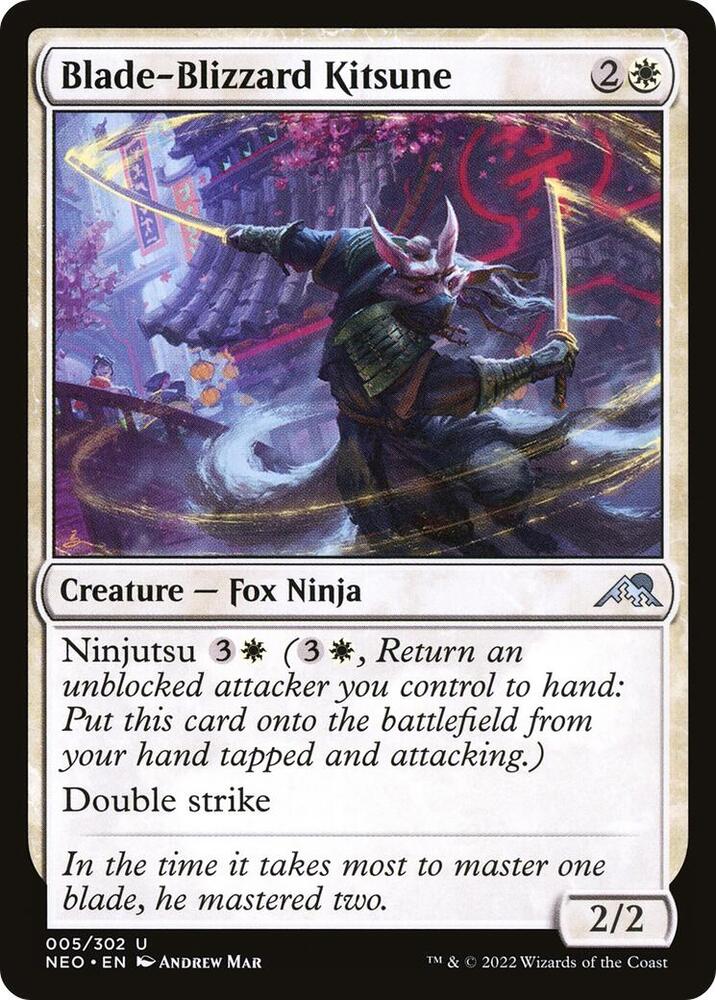 Blade-Blizzard Kitsune 5 card from Kamigawa: Neon Dynasty
