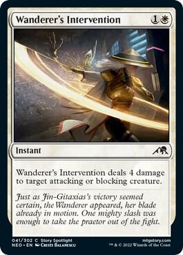 Wanderer's Intervention 41 card from Kamigawa: Neon Dynasty
