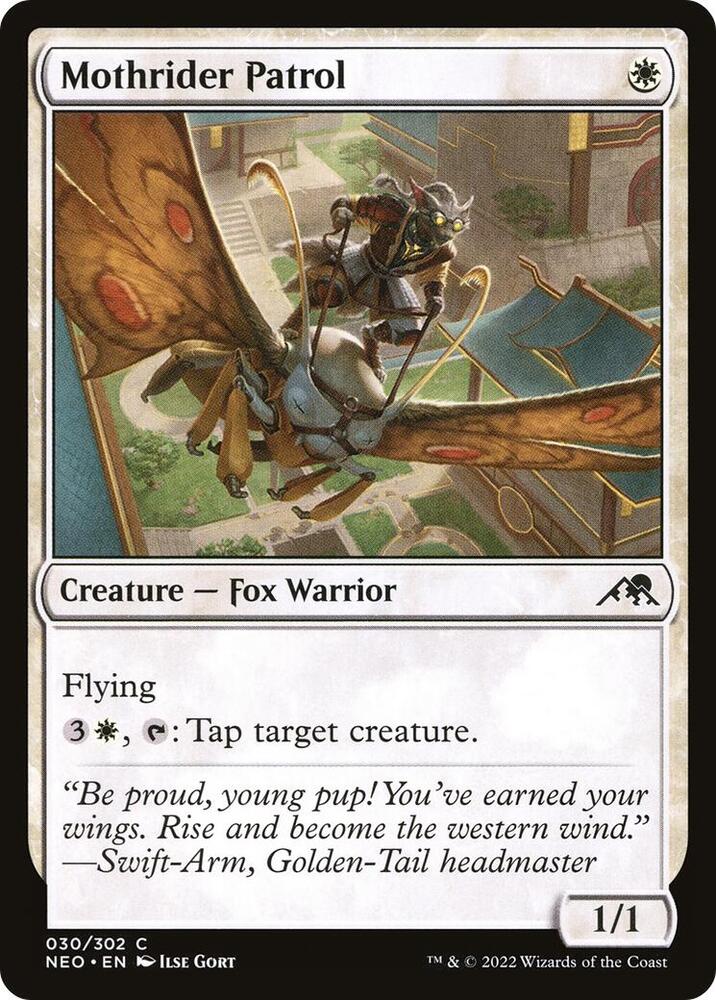 Mothrider Patrol 30 card from Kamigawa: Neon Dynasty