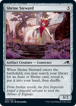 Shrine Steward 259 card from Kamigawa: Neon Dynasty