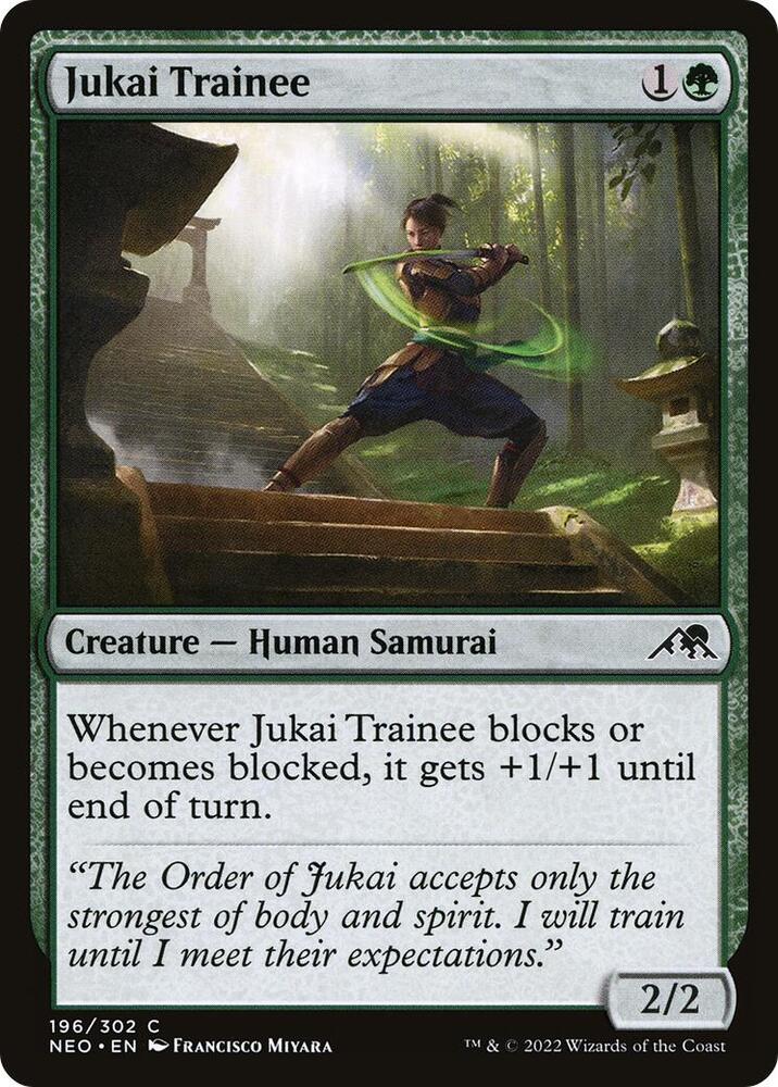 Jukai Trainee 196 card from Kamigawa: Neon Dynasty
