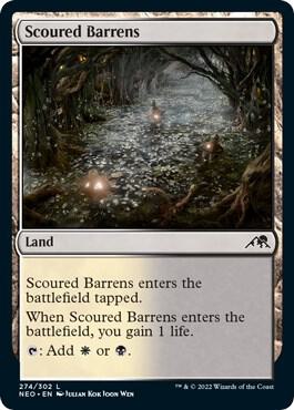 Scoured Barrens 274 card from Kamigawa: Neon Dynasty