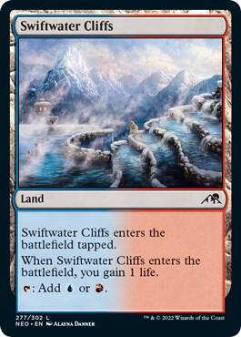 Swiftwater Cliffs 277 card from Kamigawa: Neon Dynasty