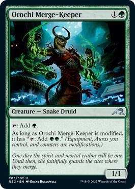 Orochi Merge-Keeper 203 card from Kamigawa: Neon Dynasty