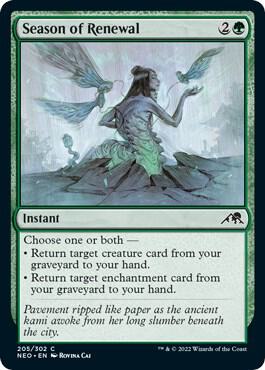 Season of Renewal 205 card from Kamigawa: Neon Dynasty