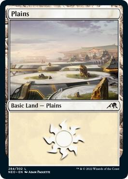Plains 284 card from Kamigawa: Neon Dynasty