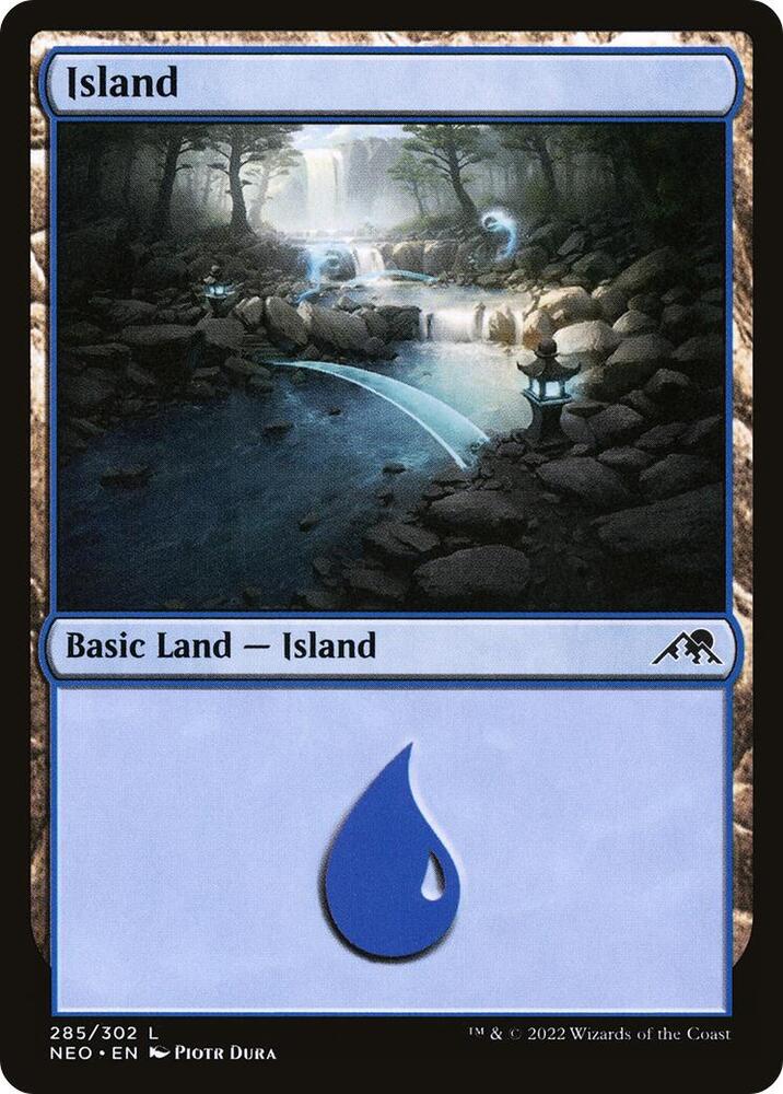 Island 285 card from Kamigawa: Neon Dynasty