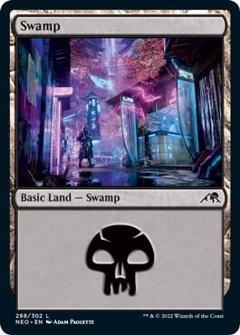 Swamp 288 card from Kamigawa: Neon Dynasty