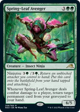 Spring-Leaf Avenger 208 card from Kamigawa: Neon Dynasty