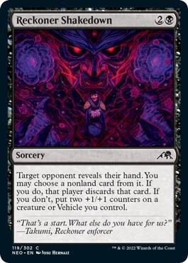 Reckoner Shakedown 119 card from Kamigawa: Neon Dynasty