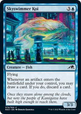 Skyswimmer Koi 79 card from Kamigawa: Neon Dynasty