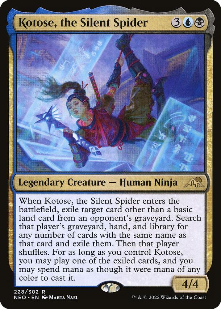 Kotose, the Silent Spider 228 card from Kamigawa: Neon Dynasty
