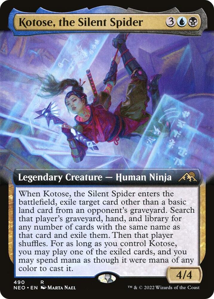 Kotose, the Silent Spider (Extended Art) 490 card from Kamigawa: Neon Dynasty