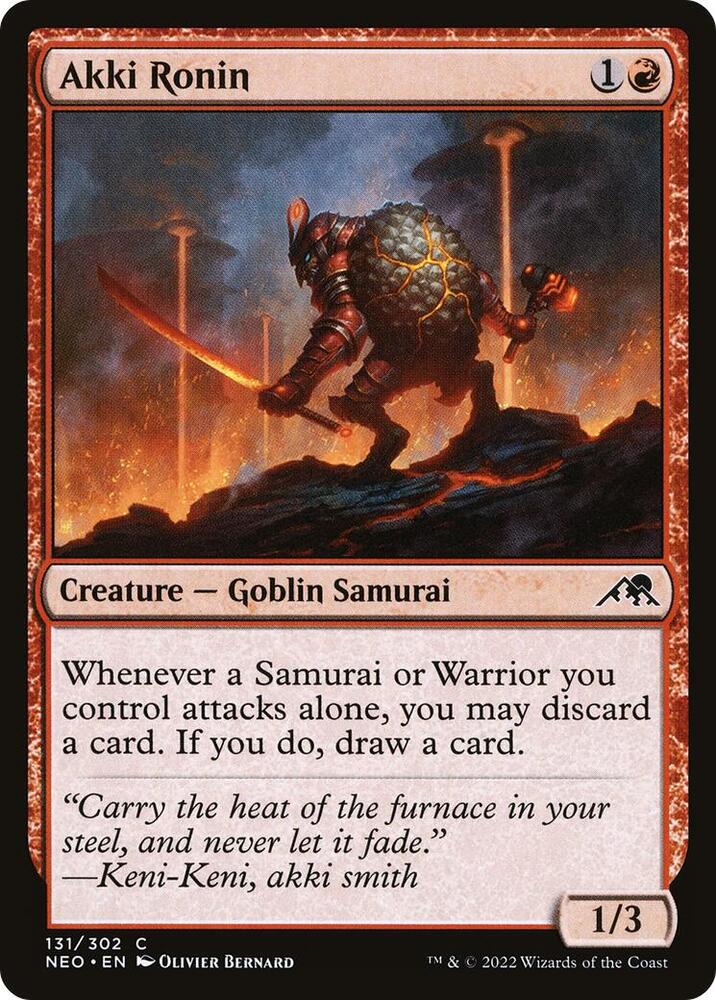 Akki Ronin 131 card from Kamigawa: Neon Dynasty