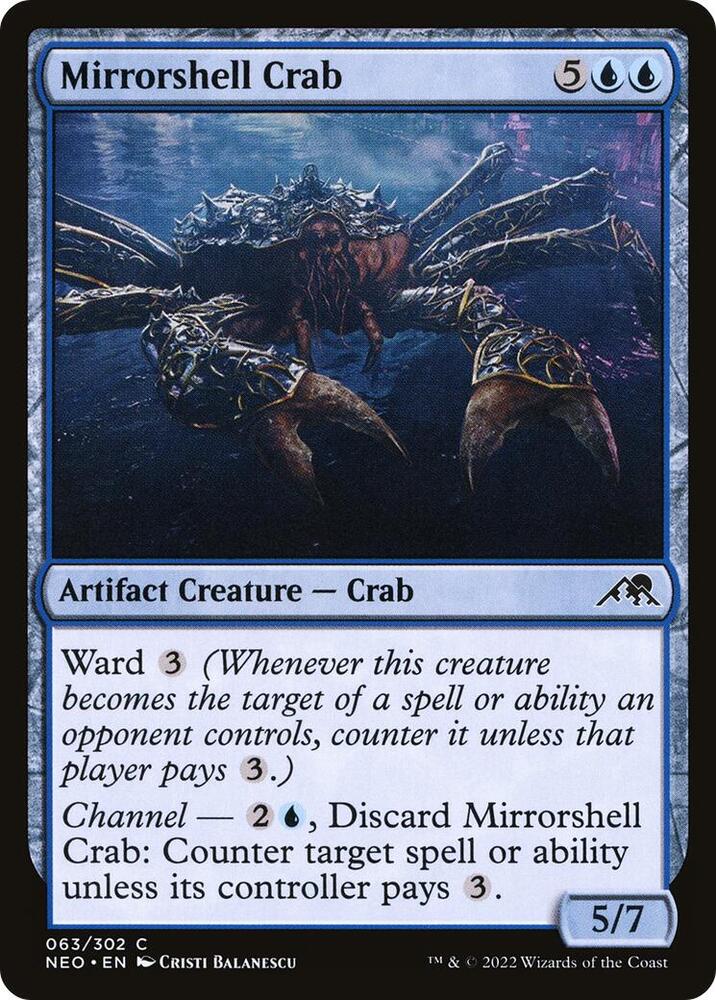 Mirrorshell Crab 63 card from Kamigawa: Neon Dynasty