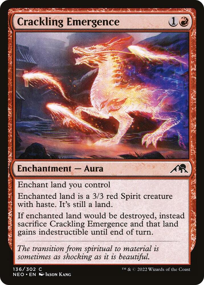 Crackling Emergence 136 card from Kamigawa: Neon Dynasty
