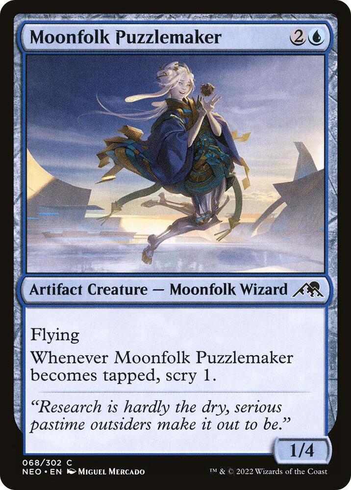 Moonfolk Puzzlemaker 68 card from Kamigawa: Neon Dynasty