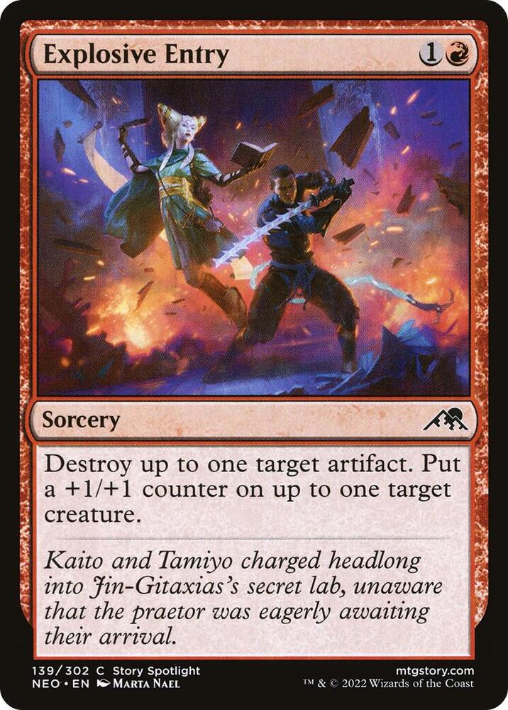 Explosive Entry 139 card from Kamigawa: Neon Dynasty