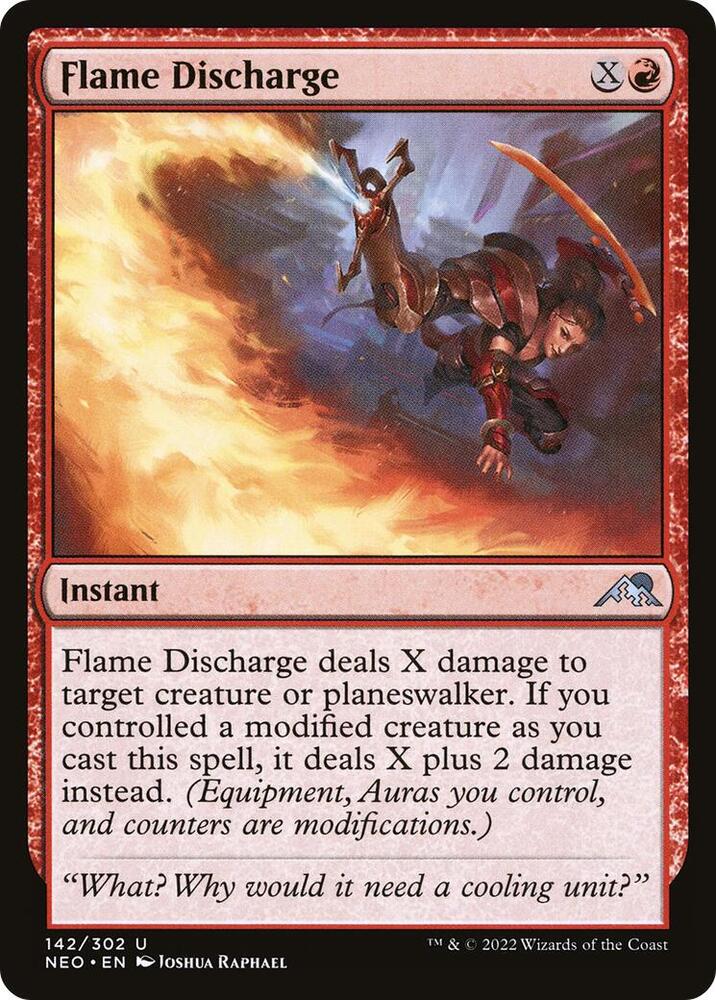 Flame Discharge 142 card from Kamigawa: Neon Dynasty