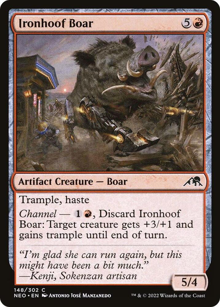 Ironhoof Boar 148 card from Kamigawa: Neon Dynasty