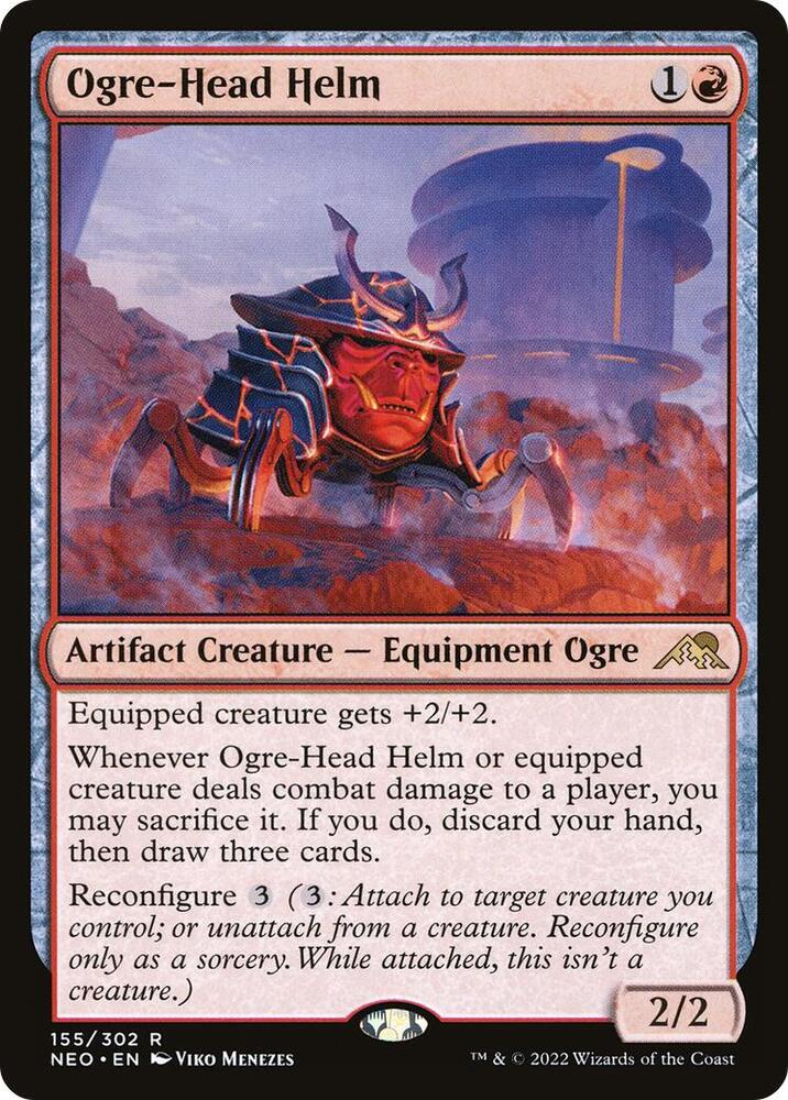 Ogre-Head Helm 155 card from Kamigawa: Neon Dynasty