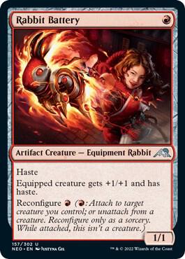 Rabbit Battery 157 card from Kamigawa: Neon Dynasty