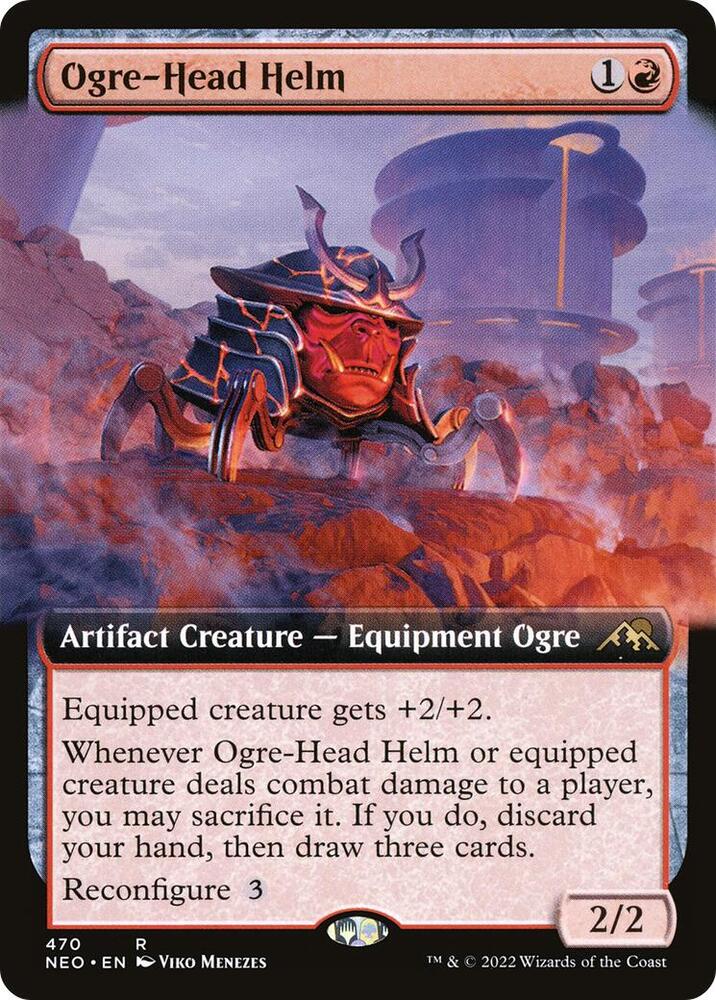 Ogre-Head Helm (Extended Art) 470 card from Kamigawa: Neon Dynasty