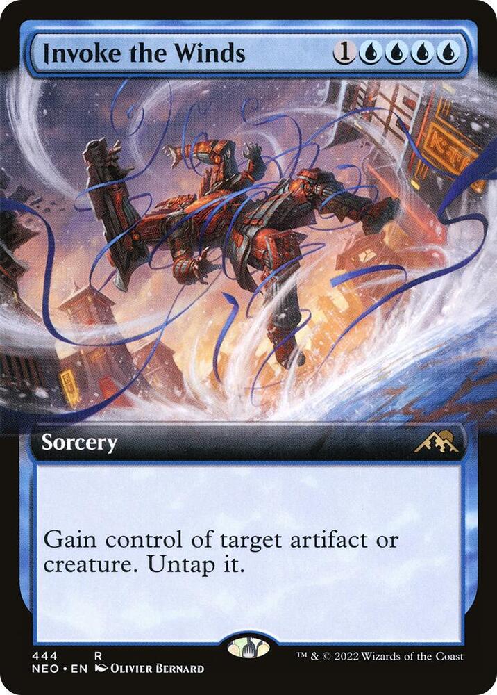 Invoke the Winds (Extended Art) 444 card from Kamigawa: Neon Dynasty