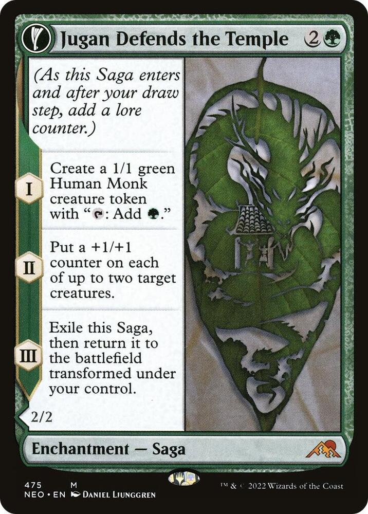 Jugan Defends the Temple (Extended Art) 475 card from Kamigawa: Neon Dynasty
