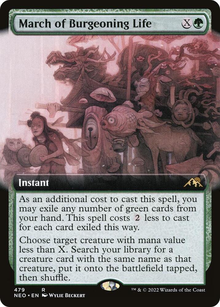 March of Burgeoning Life (Extended Art) 479 card from Kamigawa: Neon Dynasty