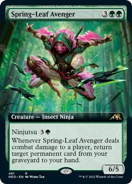 Spring-Leaf Avenger (Extended Art) 481 card from Kamigawa: Neon Dynasty