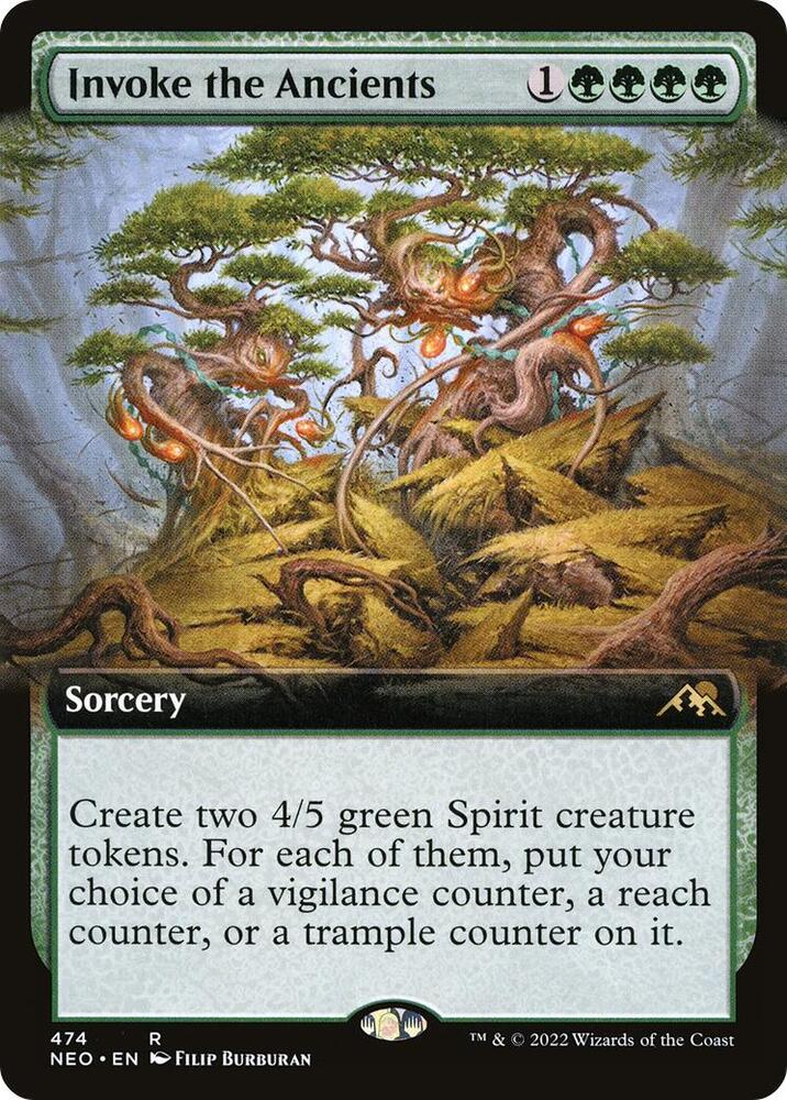 Invoke the Ancients (Extended Art) 474 card from Kamigawa: Neon Dynasty